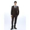 IM32 - Men's Plain Dark Brown 3 Piece Suit sold by Tru Clothing