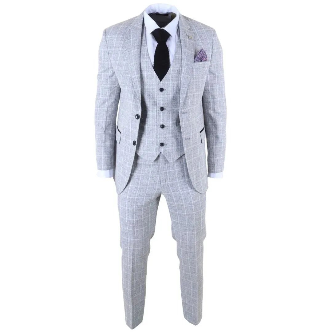 IM11 - Men's Grey 3 Piece Tailored Fit Check Suit sold by Tru Clothing product image thumbnail 3