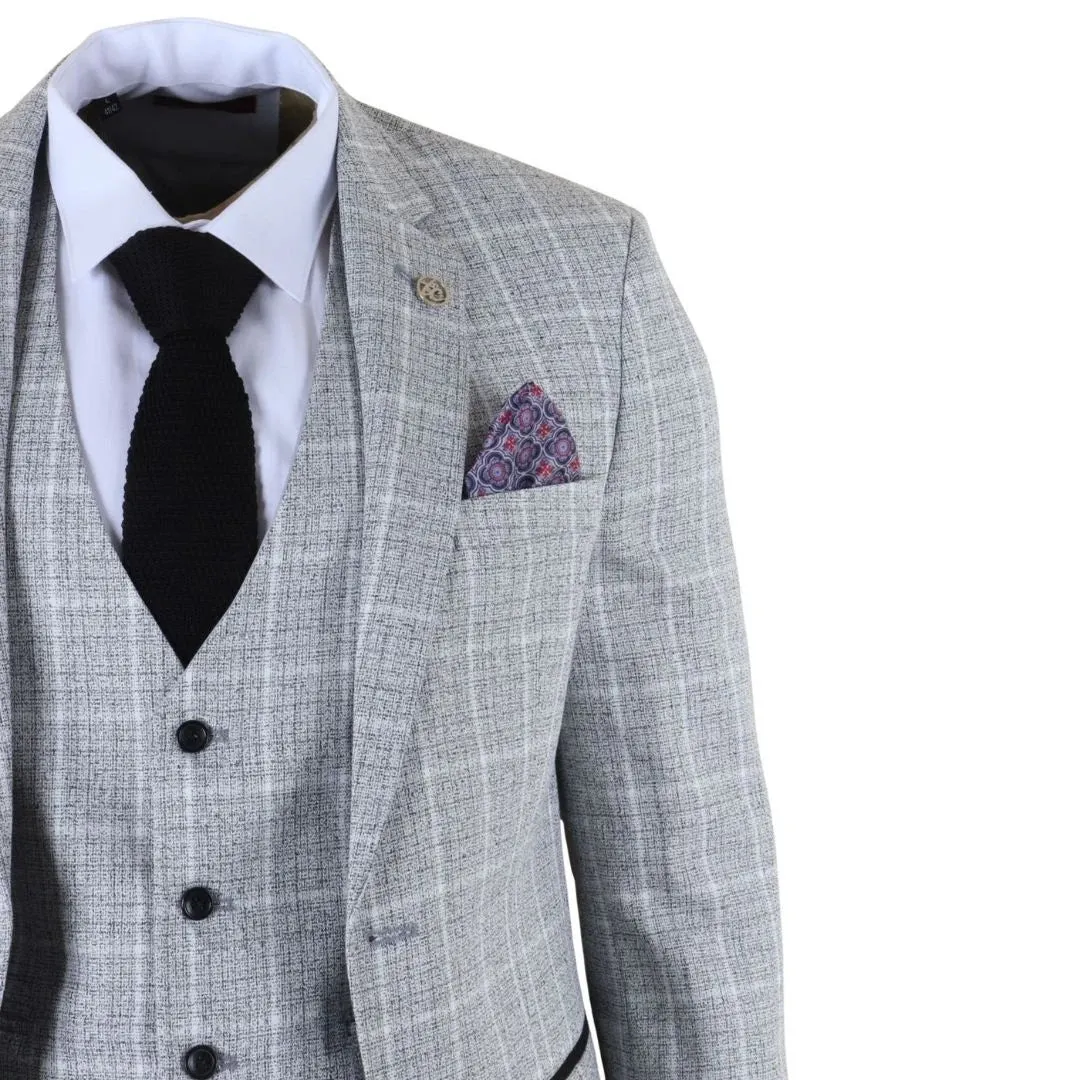 IM11 - Men's Grey 3 Piece Tailored Fit Check Suit sold by Tru Clothing product image thumbnail 5