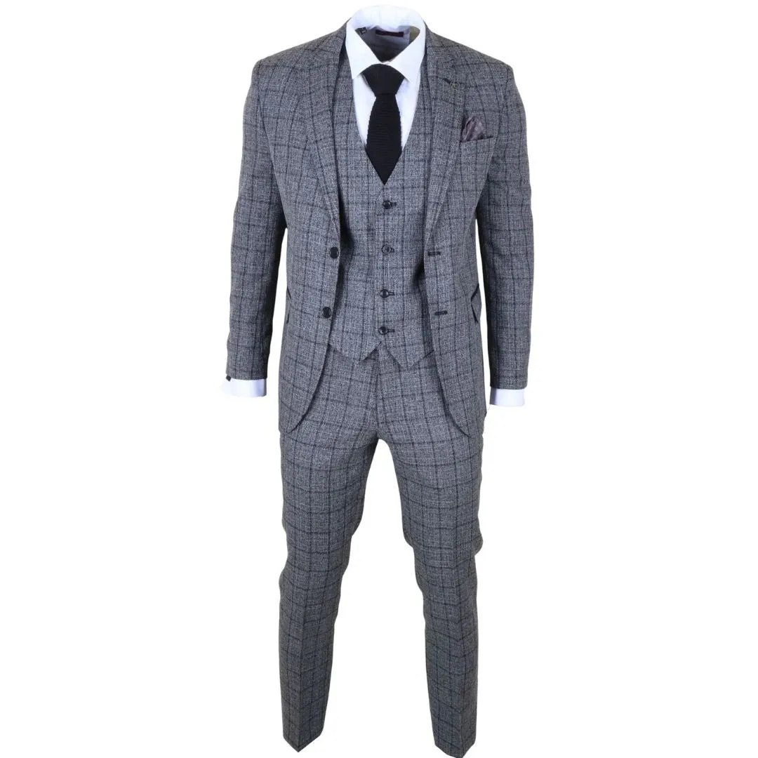 IM11 - Men's Charcoal 3 Piece Tailored Fit Check Suit sold by Tru Clothing product image thumbnail 3