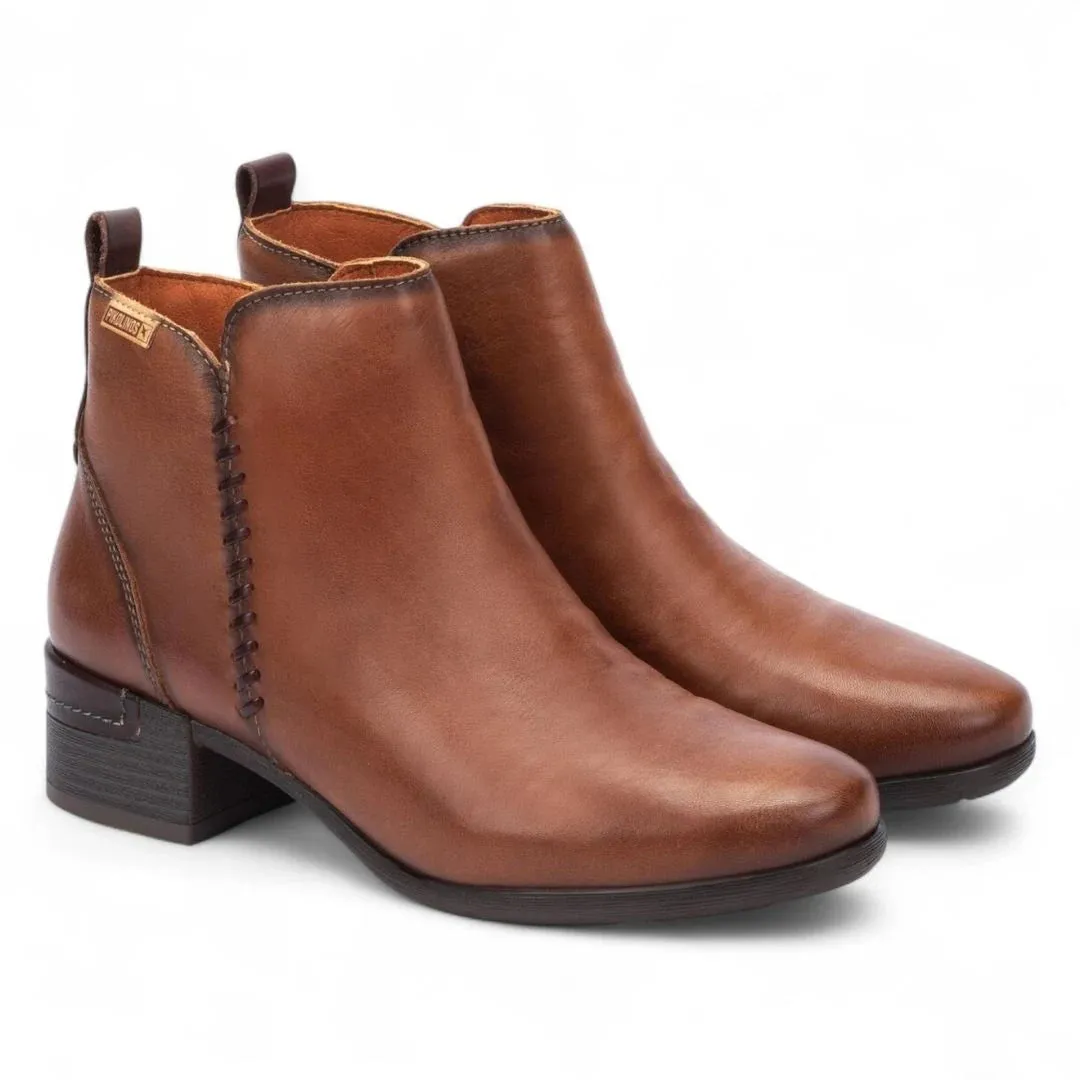 Malaga - Women’s Brown Mid Heel Zip Leather Ankle Boots sold by Tru Clothing product image thumbnail 2