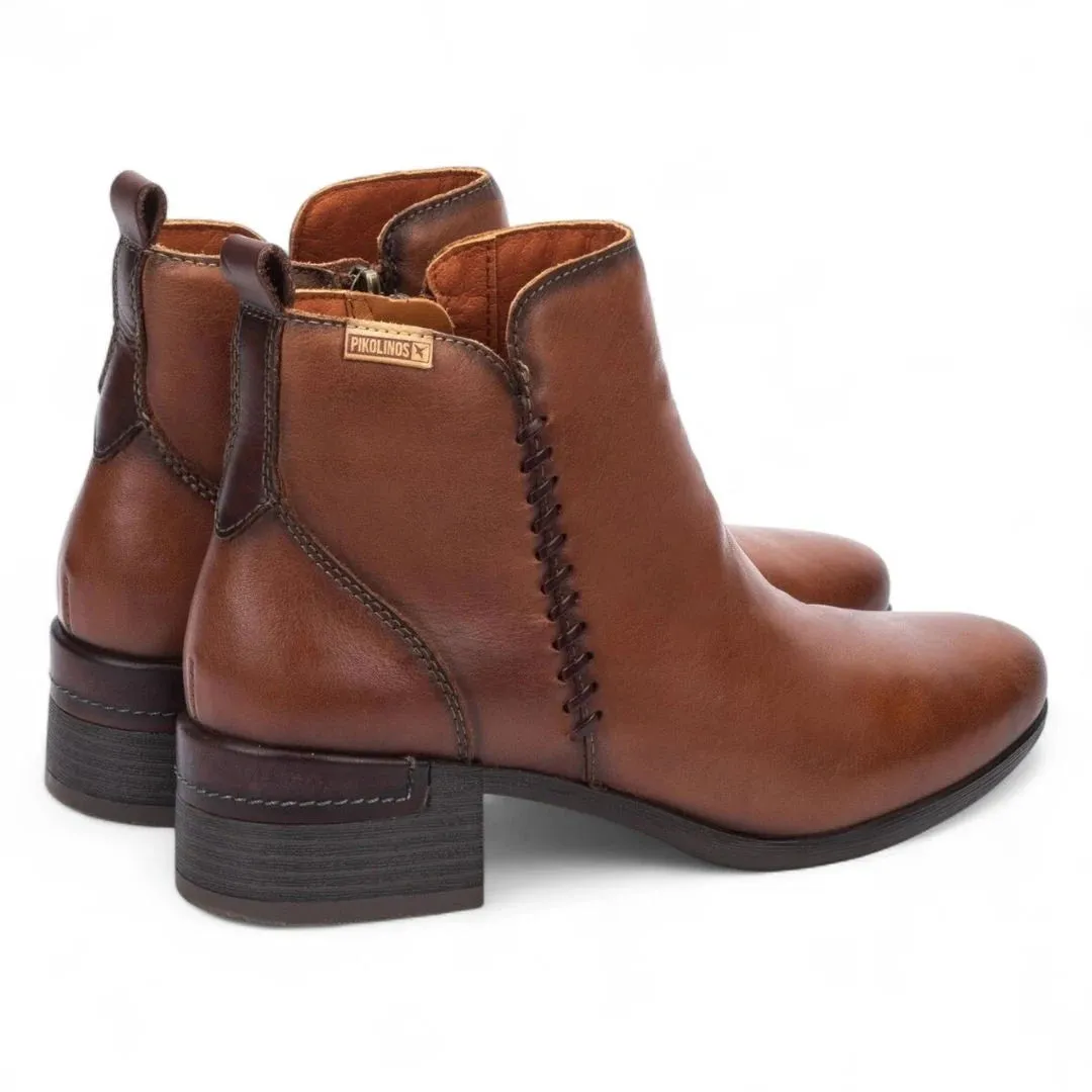 Malaga - Women’s Brown Mid Heel Zip Leather Ankle Boots sold by Tru Clothing product image thumbnail 4