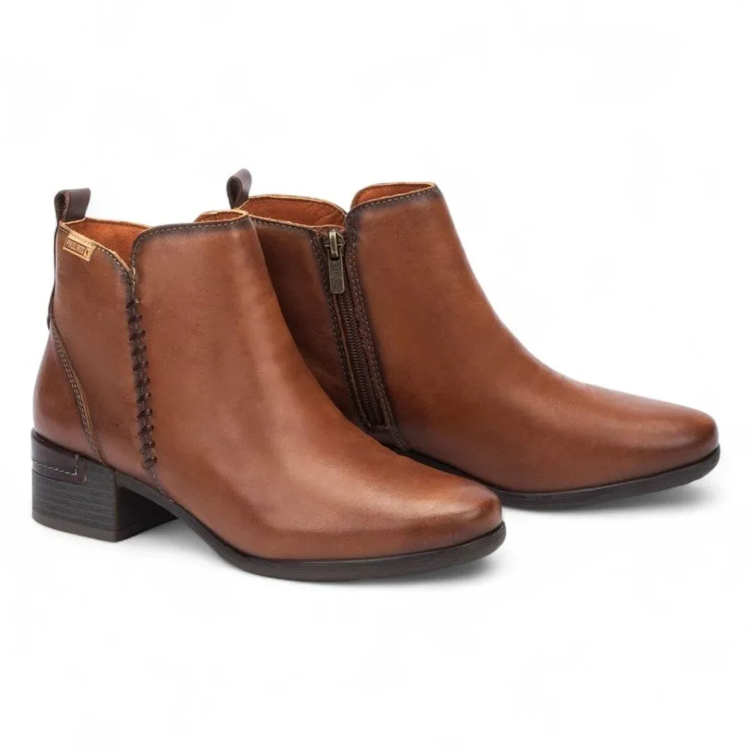 Malaga - Women’s Brown Mid Heel Zip Leather Ankle Boots sold by Tru Clothing product image thumbnail 5