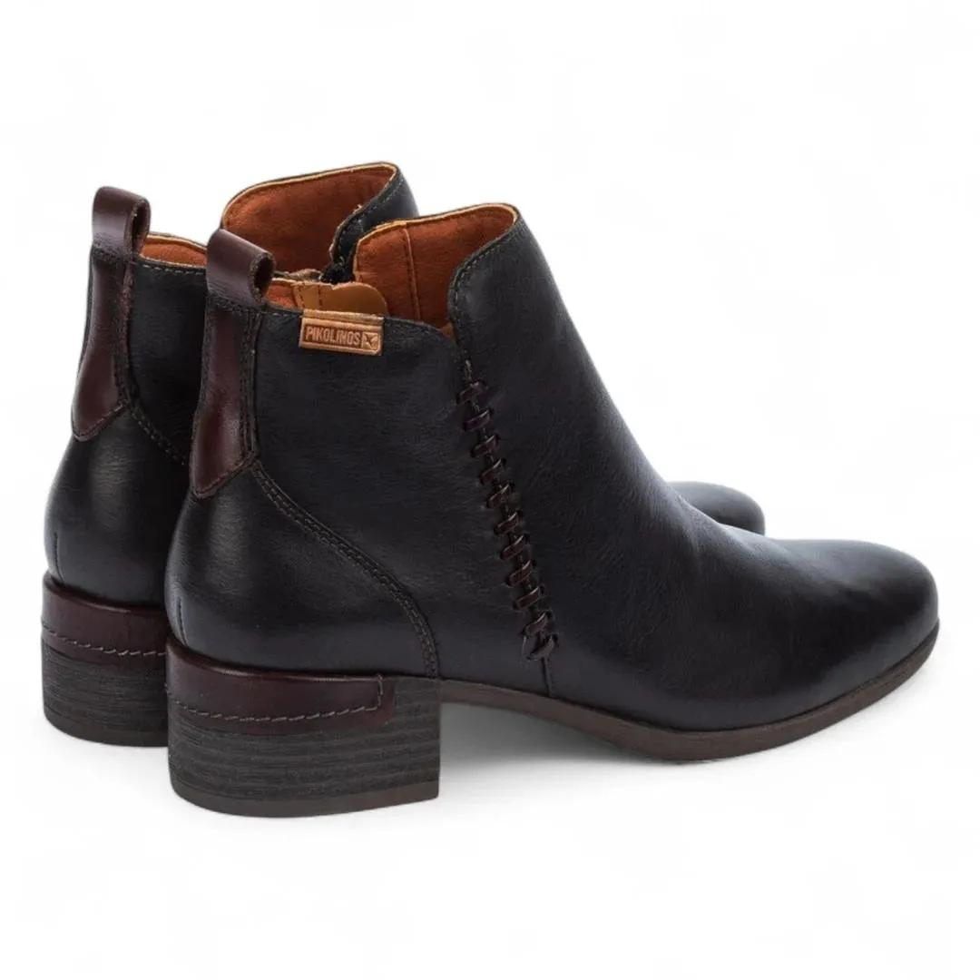Malaga - Women’s Black Mid Heel Zip Leather Ankle Boots sold by Tru Clothing product image thumbnail 5