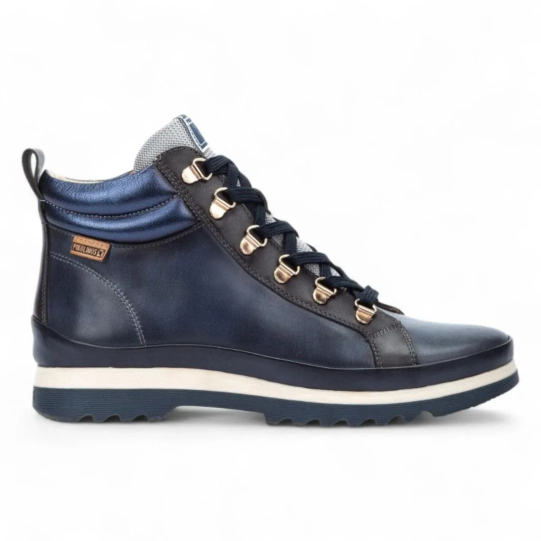Vigo - Women’s Blue Leather Ankle Trainers Boots sold by Tru Clothing