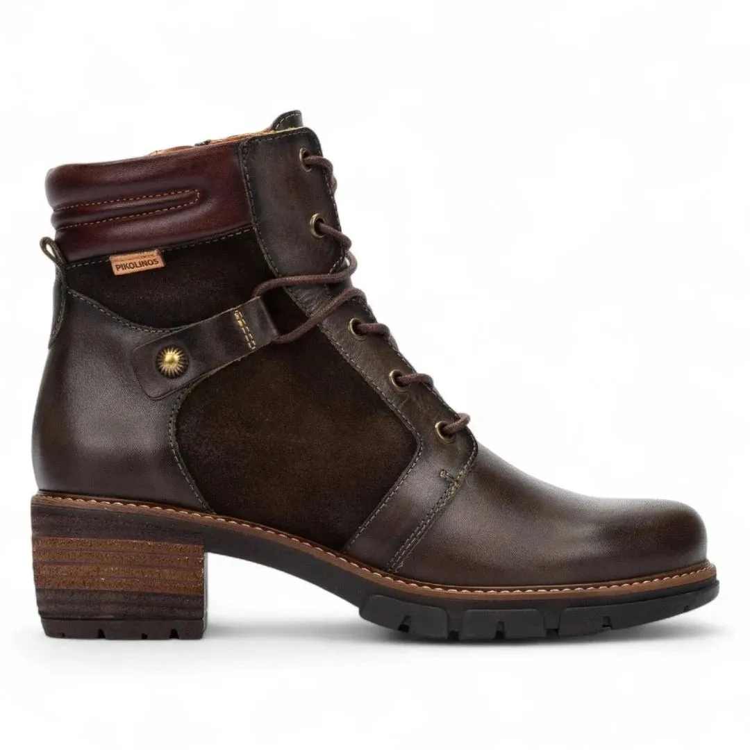San Sebastia - Women's Forest Brown Leather Ankle Boots sold by Tru Clothing