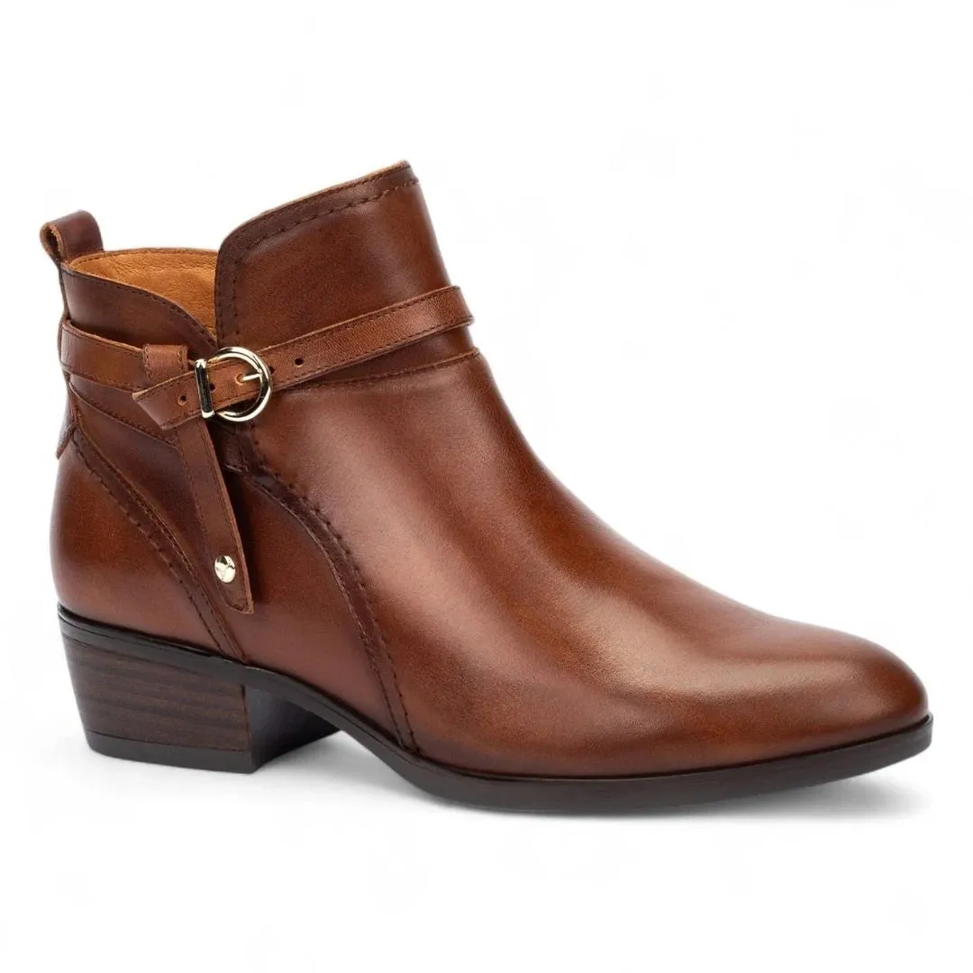 Daroca - Women’s Brown Leather Bootie Heeled Biker Boots sold by Tru Clothing