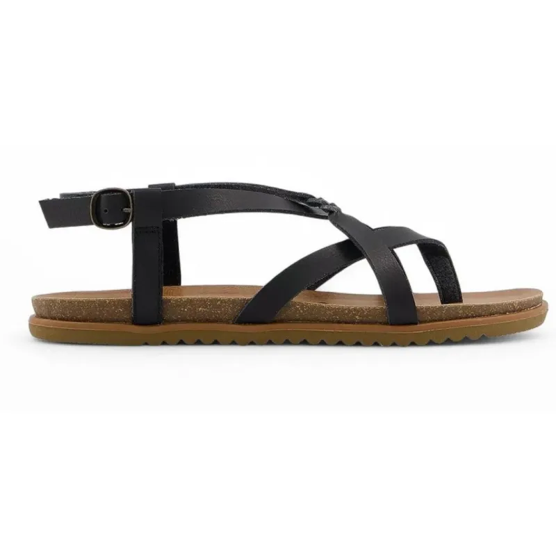 Macarah B - Women's Black Strappy Buckle Sandals sold by Tru Clothing
