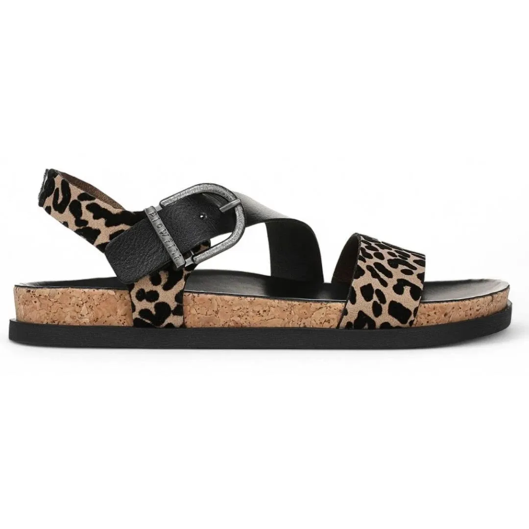 Lance - Women's Leopard Brown Footbed Flat Sandals sold by Tru Clothing