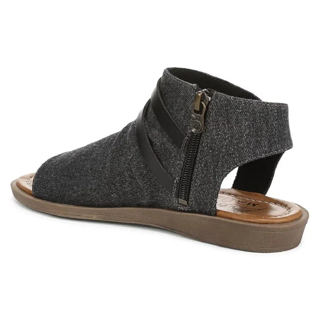 Denver - Women's Charcoal Strappy Low Wedge Sandals sold by Tru Clothing product image thumbnail 4
