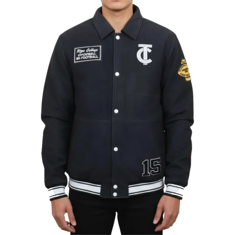 Men's Leather Varsity Letterman Bomber Jacket sold by Tru Clothing