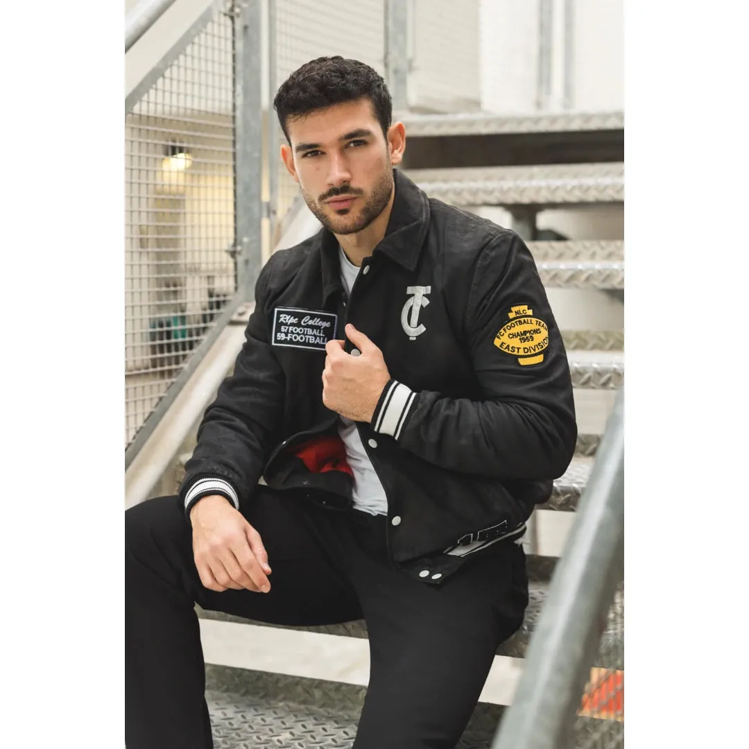 Men's Leather Varsity Letterman Bomber Jacket sold by Tru Clothing product image thumbnail 2