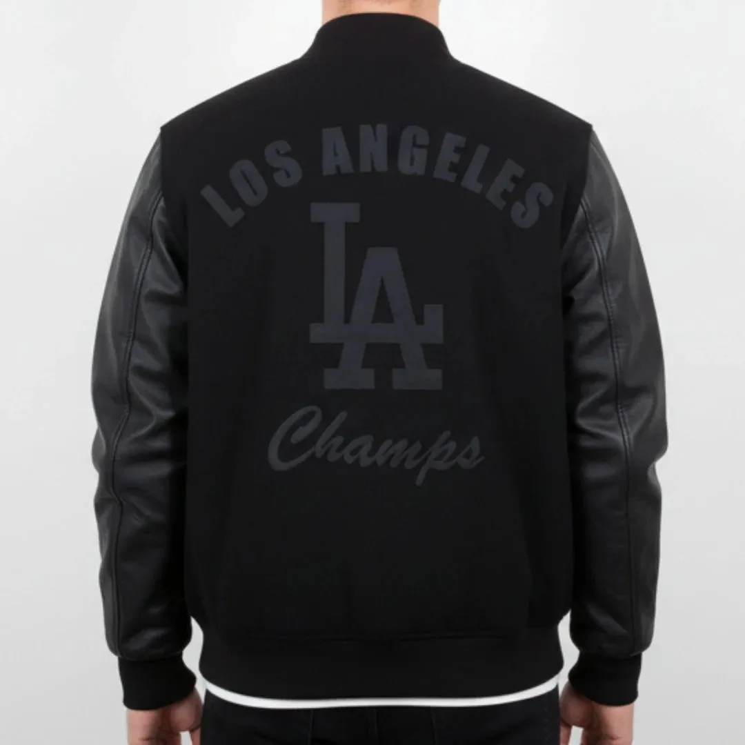 Men's LA Varsity Leather Bomber Jacket sold by Tru Clothing product image thumbnail 5