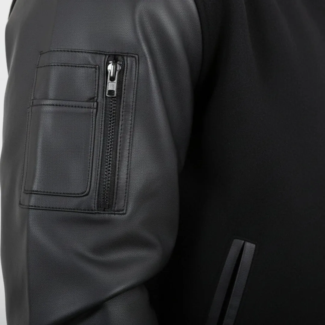 Men's LA Varsity Leather Bomber Jacket sold by Tru Clothing product image thumbnail 4