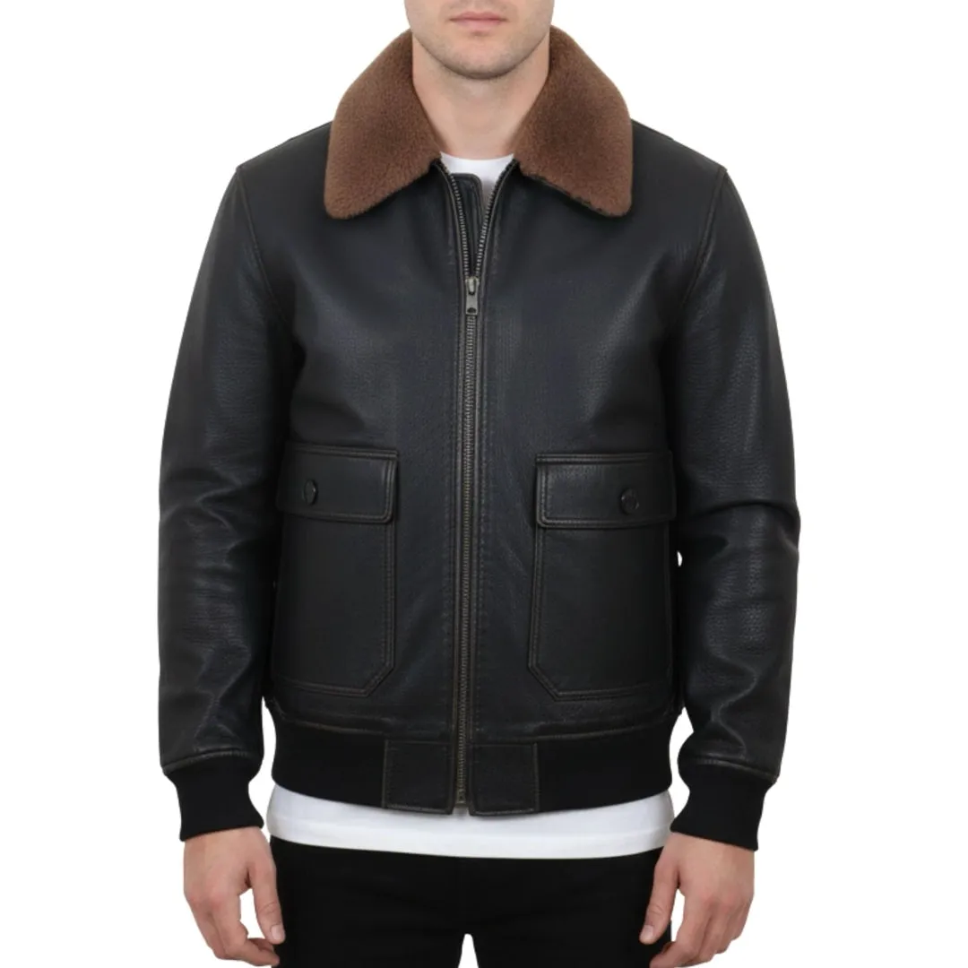 Men's LA Varsity Leather Bomber Jacket sold by Tru Clothing