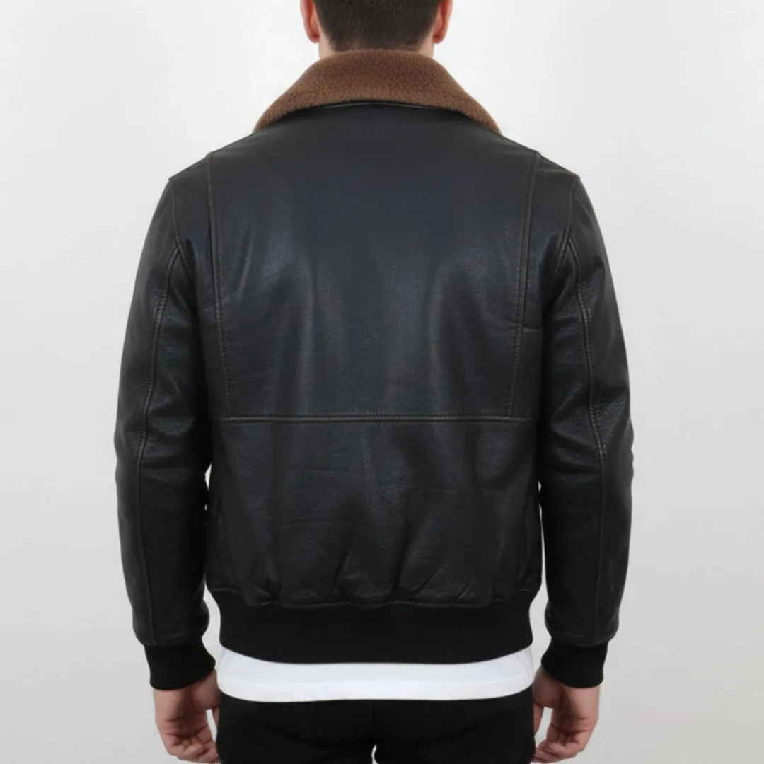 Men's LA Varsity Leather Bomber Jacket sold by Tru Clothing product image thumbnail 5