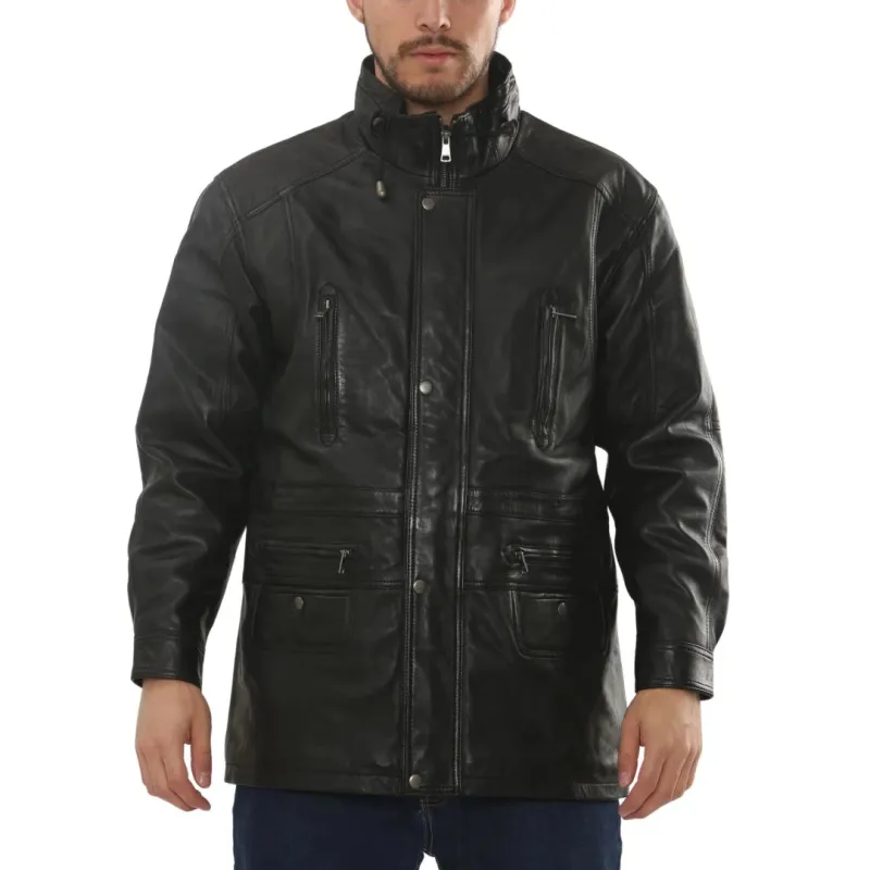 Men's Lambskin Leather Mid Length Jacket sold by Tru Clothing
