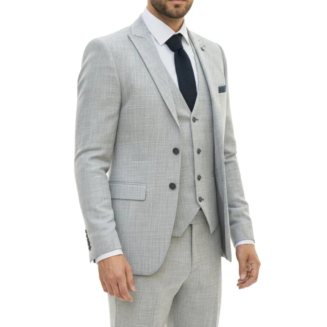 IM33 - Men's 3 Piece Grey Tailored Fit Suit sold by Tru Clothing product image thumbnail 3