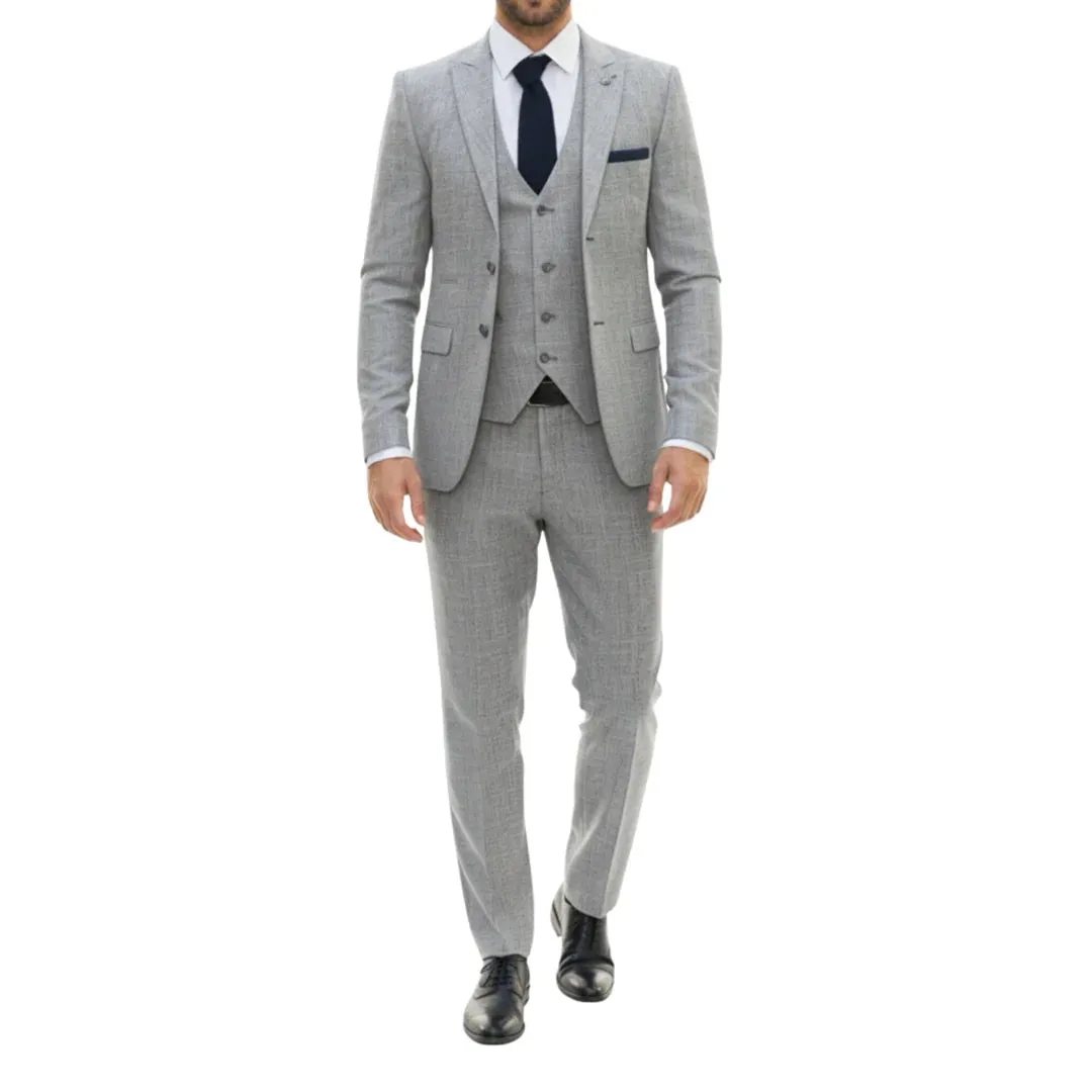 IM33 - Men's 3 Piece Grey Tailored Fit Suit sold by Tru Clothing product image thumbnail 5