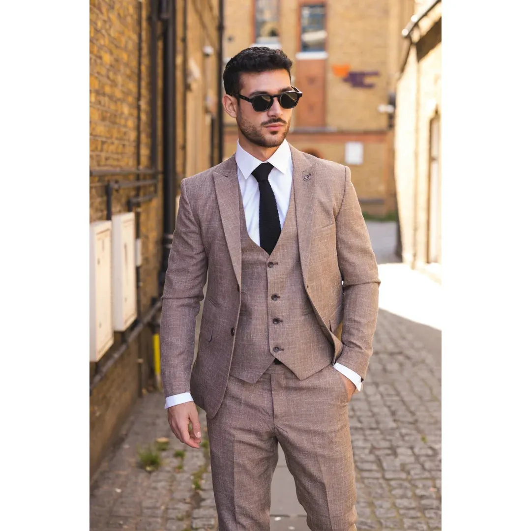 IM33 - Men's 3 Piece Brown Tailored Fit Suit sold by Tru Clothing product image thumbnail 2