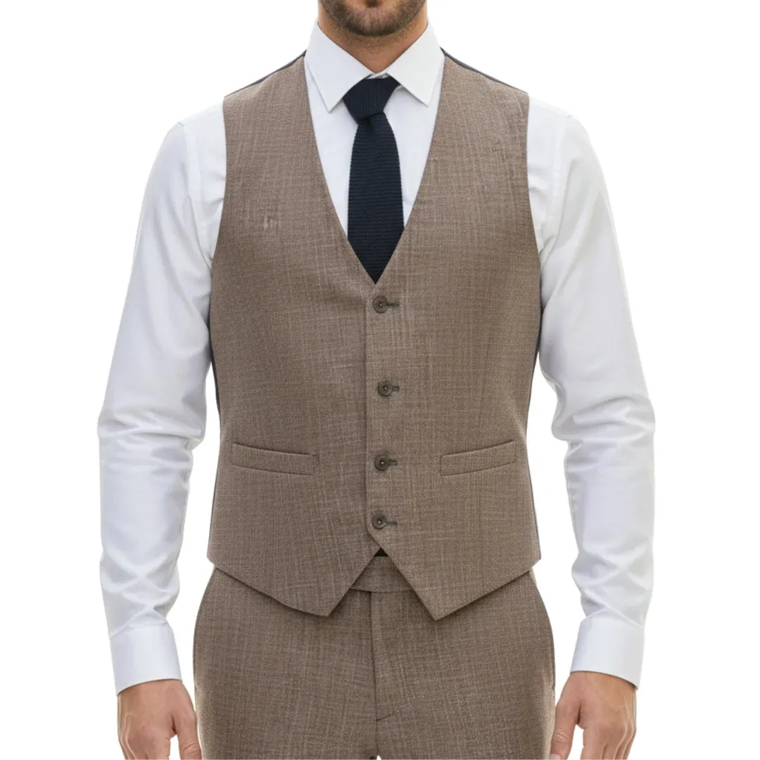 IM33 - Men's 3 Piece Brown Tailored Fit Suit sold by Tru Clothing product image thumbnail 5