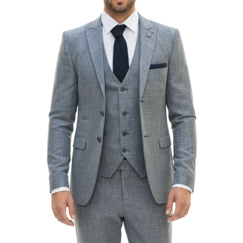 IM33 - Men's 3 Piece Blue Tailored Fit Suit sold by Tru Clothing