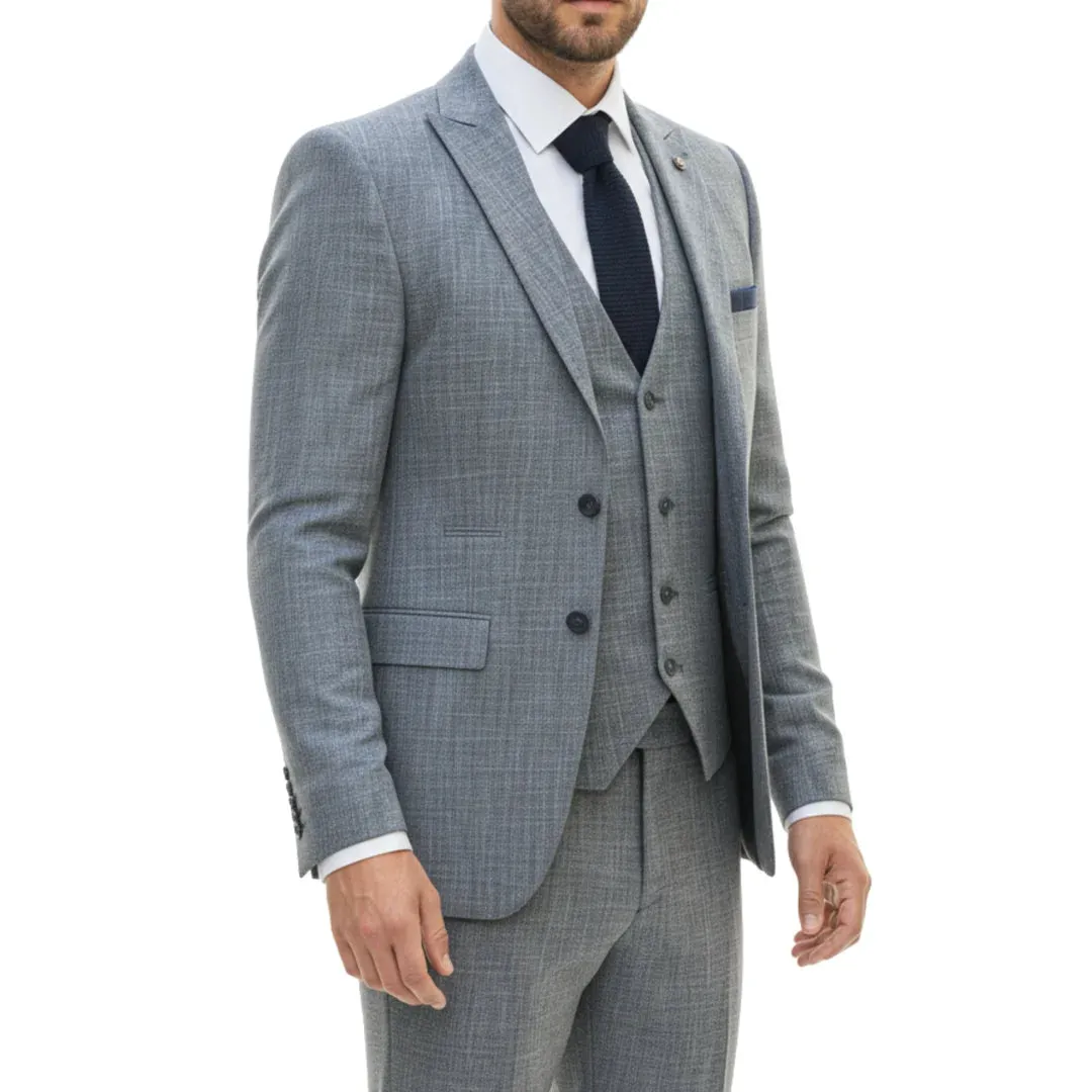 IM33 - Men's 3 Piece Blue Tailored Fit Suit sold by Tru Clothing product image thumbnail 4