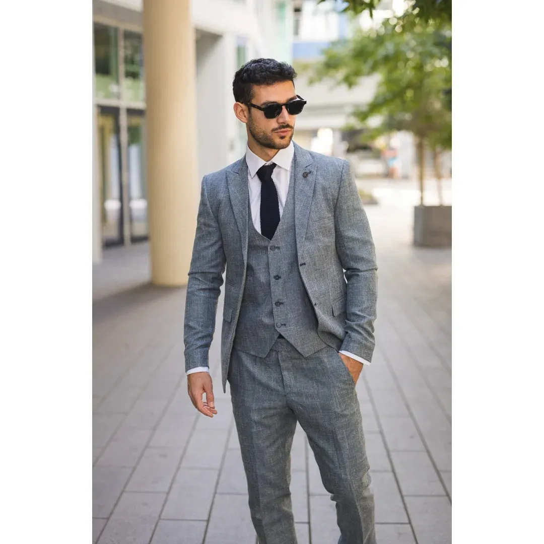 IM33 - Men's 3 Piece Blue Tailored Fit Suit sold by Tru Clothing product image thumbnail 2