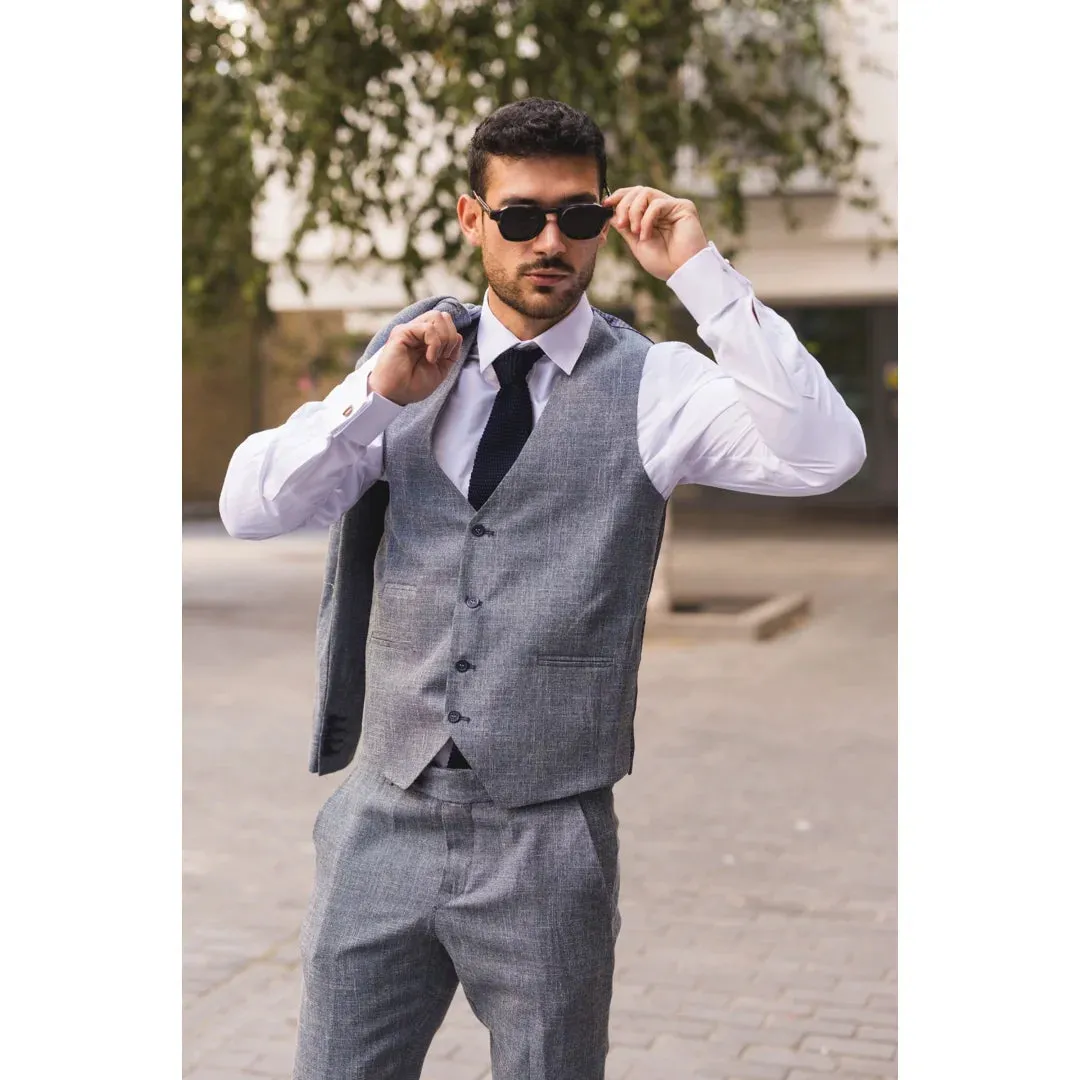 IM33 - Men's 3 Piece Blue Tailored Fit Suit sold by Tru Clothing product image thumbnail 3