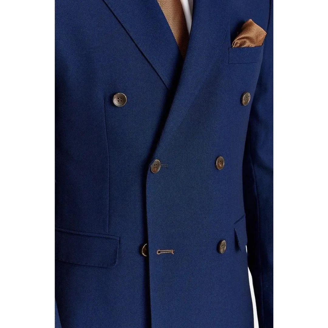 Mayfair - Men's Navy Birdseye Double Breasted Blazer sold by Tru Clothing product image thumbnail 2