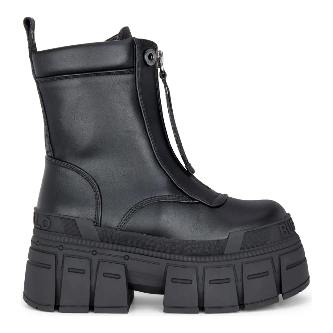 GOSPHER ZIP BOOT - Women’s Black Front-Zip Ankle Boots sold by Tru Clothing