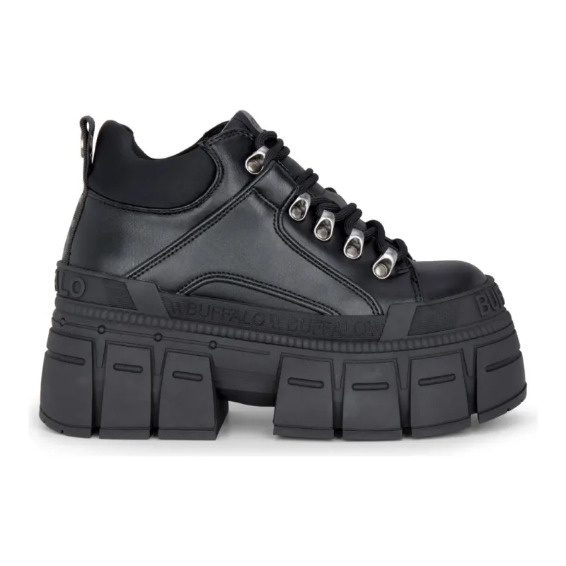 GOSPHER HIKE LO - Women’s Black Platform Chunky Ankle Boots sold by Tru Clothing