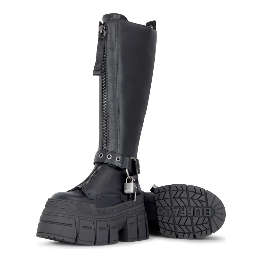GOSPHER BIKER HI - Women’s Black Platform Knee-High Boots sold by Tru Clothing product image thumbnail 4