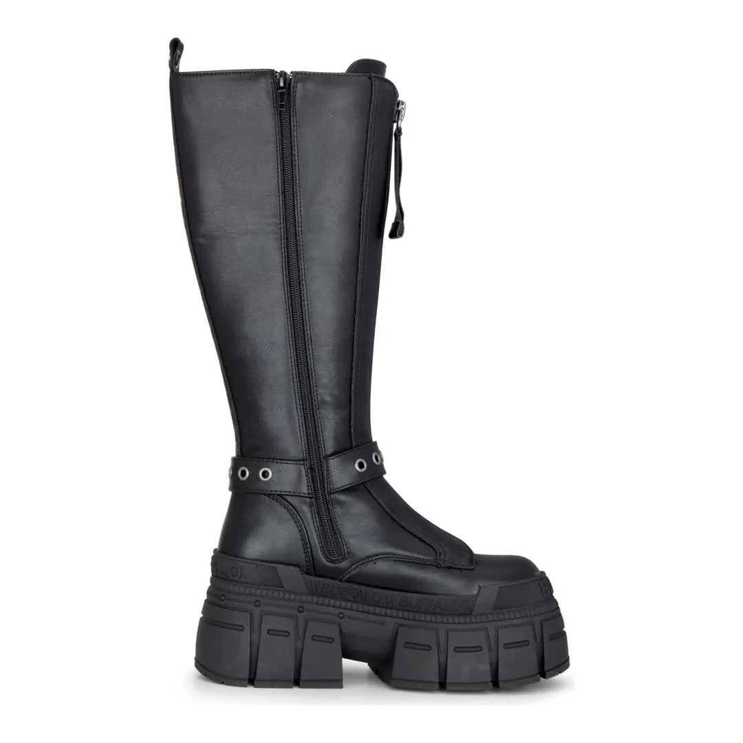 GOSPHER BIKER HI - Women’s Black Platform Knee-High Boots sold by Tru Clothing product image thumbnail 5