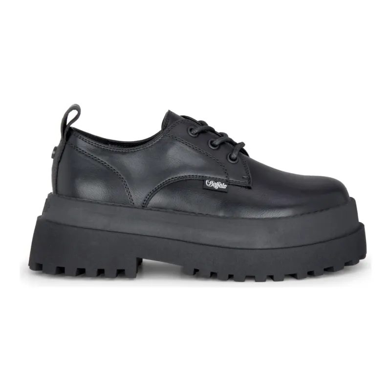 PLUTO LACE UP - Women’s Black Lace-Up Platform Shoes sold by Tru Clothing