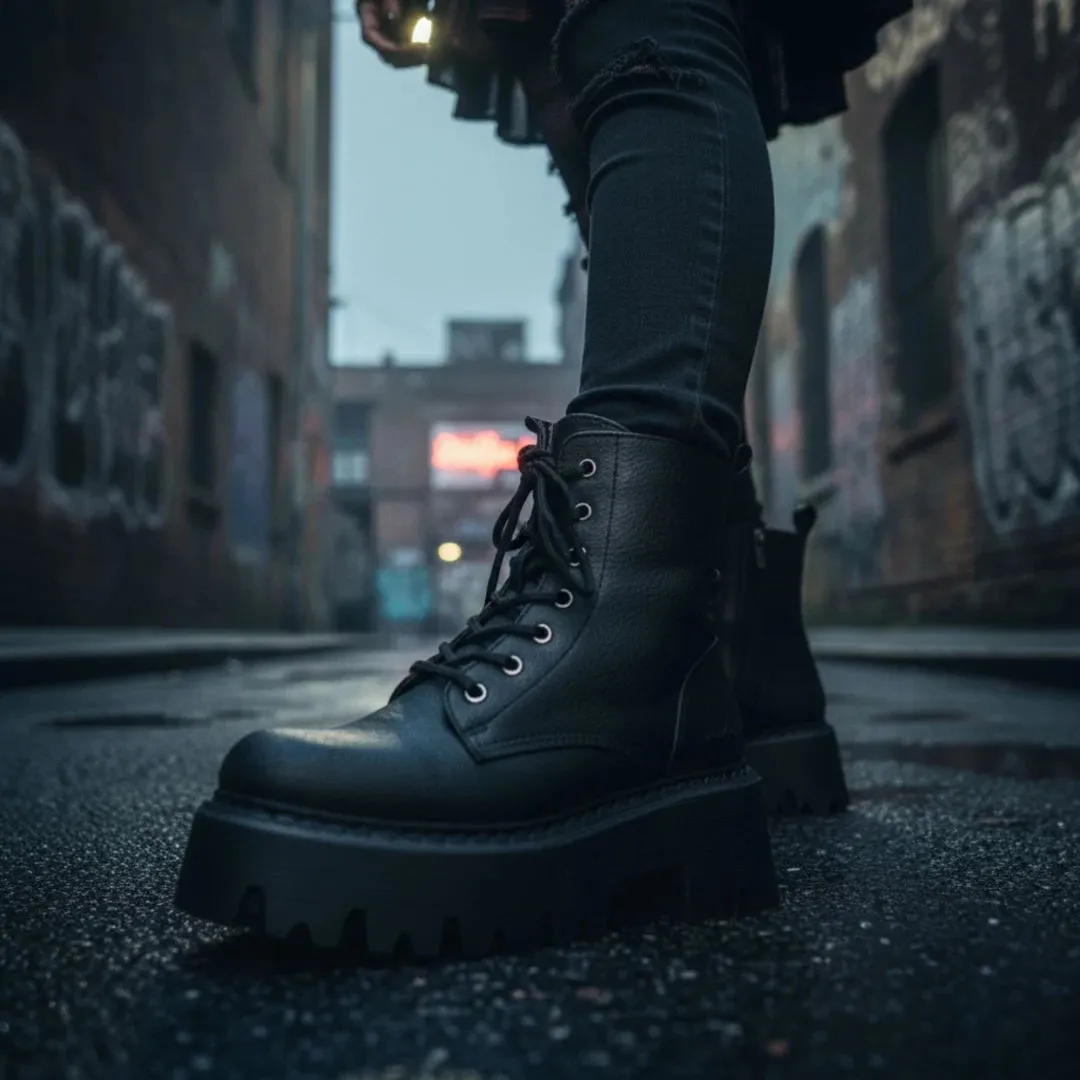 ASPEN LACE UP WARM - Women’s Black Combat Ankle Boots sold by Tru Clothing product image thumbnail 3