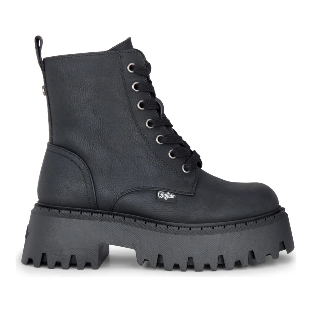 ASPEN LACE UP WARM - Women’s Black Combat Ankle Boots sold by Tru Clothing