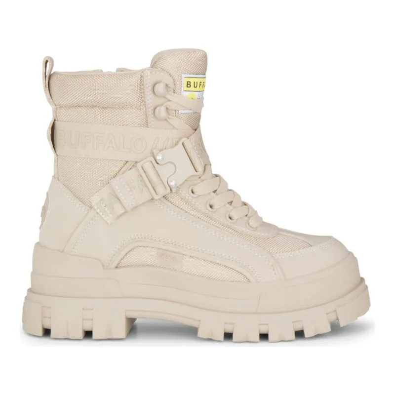 ASPHA COM1 - Women’s Beige Combat Platform Boots sold by Tru Clothing