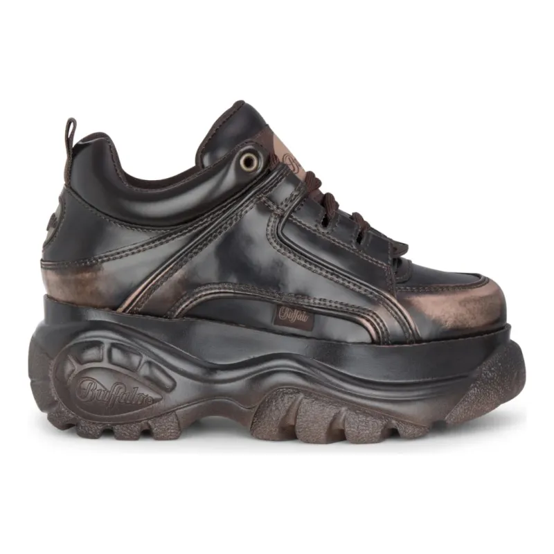 1339-14 VNTG - Women’s Brown Platform Lace-Up Sneakers sold by Tru Clothing