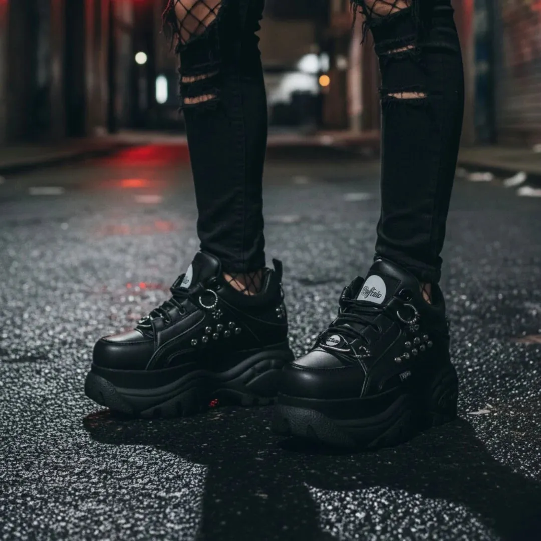 1339-14 PUNK - Women's Black Platform Studded Sneakers sold by Tru Clothing product image thumbnail 3