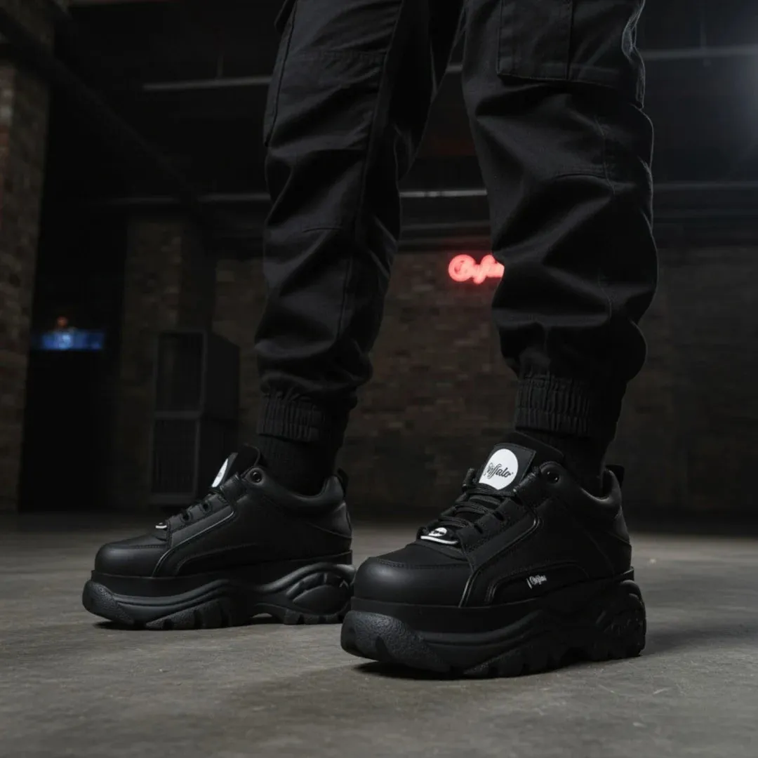 1339-14 2.0 - Women’s Black Calf Leather Platform Sneakers sold by Tru Clothing product image thumbnail 3