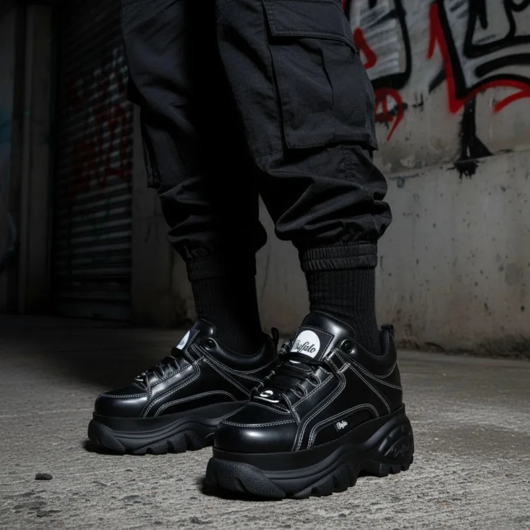 1339-14 - Women’s Black Platform Chunky Fashion Sneakers sold by Tru Clothing product image thumbnail 3