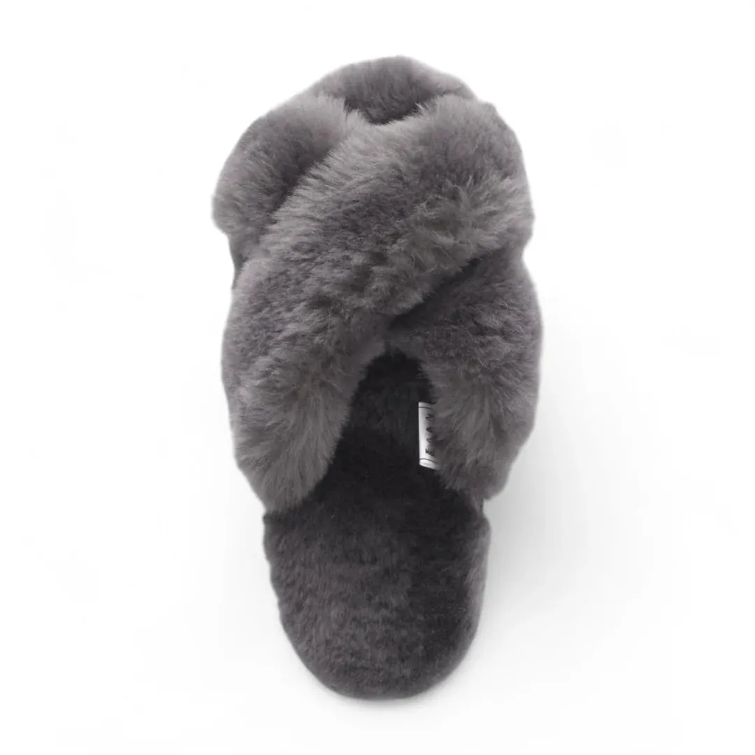 Snowbelle - Women's Genuine Sheepskin Crossover Slippers sold by Tru Clothing product image thumbnail 5