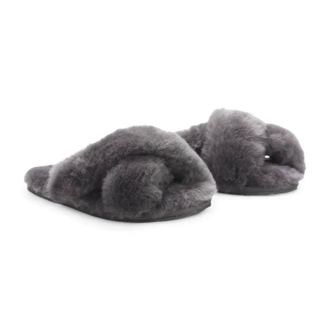 Snowbelle - Women's Genuine Sheepskin Crossover Slippers sold by Tru Clothing product image thumbnail 2