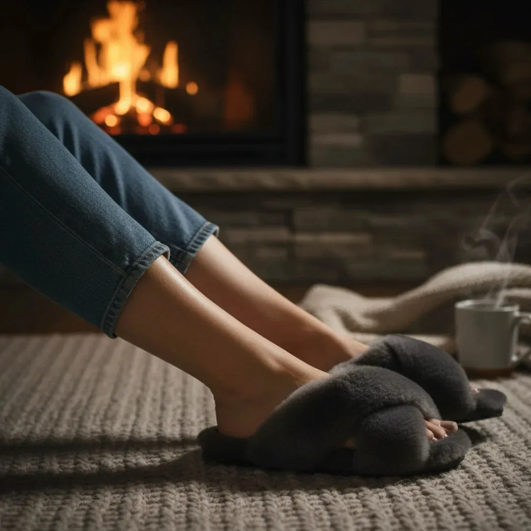 Snowbelle - Women's Genuine Sheepskin Crossover Slippers sold by Tru Clothing product image thumbnail 3