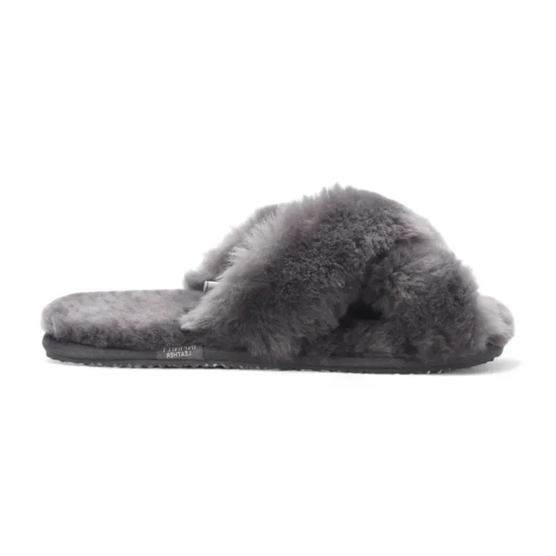 Snowbelle - Women's Genuine Sheepskin Crossover Slippers sold by Tru Clothing