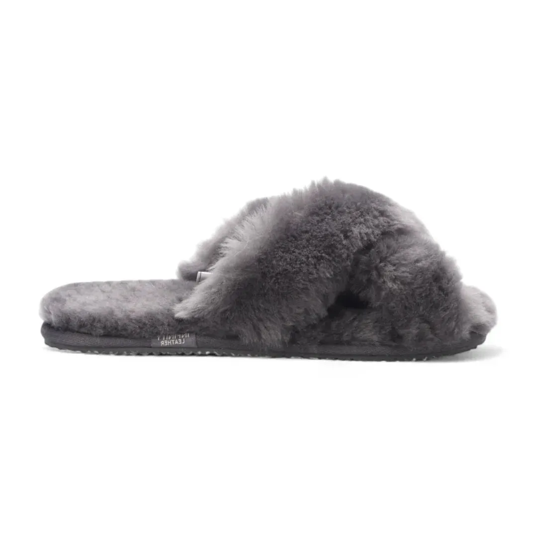 Snowbelle - Women's Genuine Sheepskin Crossover Slippers sold by Tru Clothing