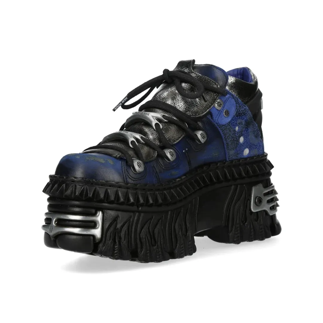 New Rock M-WALL106N-C16 Blue Leather Gothic Rock Ankle Boots sold by Tru Clothing product image thumbnail 4