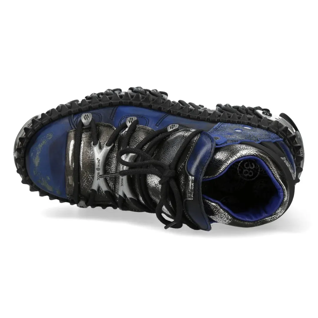 New Rock M-WALL106N-C16 Blue Leather Gothic Rock Ankle Boots sold by Tru Clothing product image thumbnail 5