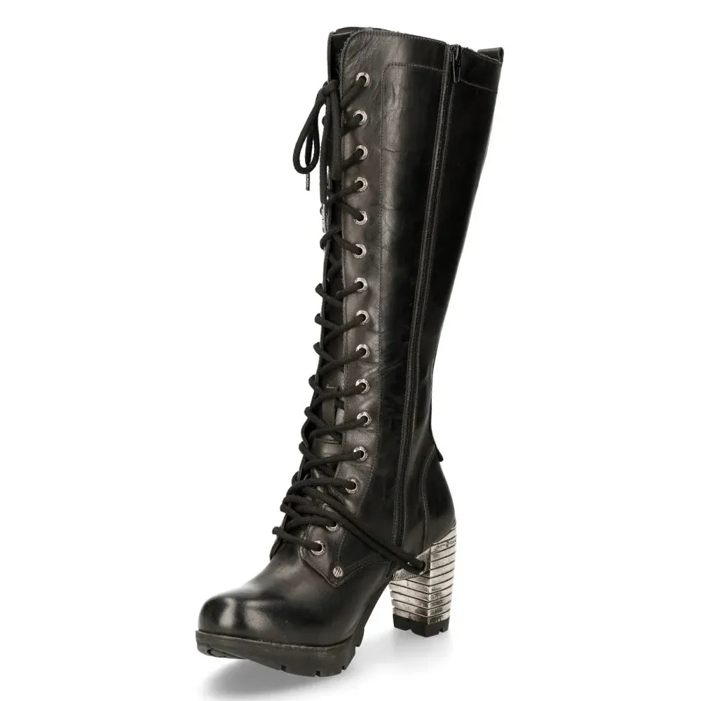New Rock TR005-S1 Ladies Knee High Black High Heeled Boots sold by Tru Clothing product image thumbnail 4
